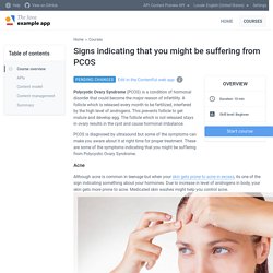 Signs indicating that you might be suffering from PCOS — The Example App