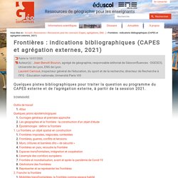 Frontières : indications bibliographiques (CAPES et agrégation externes, 2021)