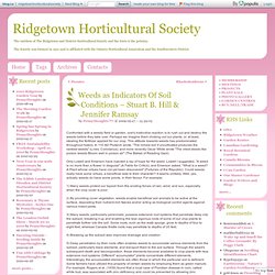 Weeds as Indicators Of Soil Conditions  Stuart B. Hill & Jennifer Ramsay - Ridgetown Horticultural Society