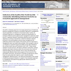 ICES J. Mar. Sci. (2006) Indicators of the health of the North Sea fish community: identifying reference levels for an ecosystem