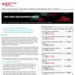 S&P Dow Jones Indices » Dow Jones-UBS Commodity Indices » Overview