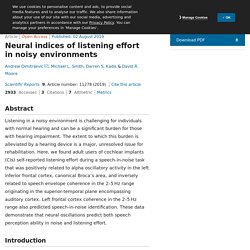 Neural indices of listening effort in noisy environments