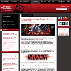 The Weblog Indies publishing indies: Redshirt, 1 month after release