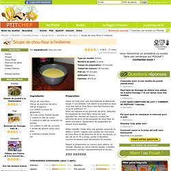 Recette Soupe de chou-fleur à l'indienne par Kayababouch
