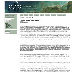 Peninsula: A Journal of Relational Politics