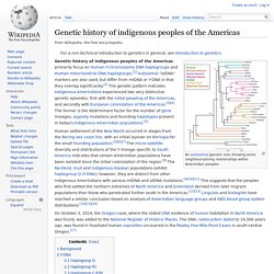 Genetic history of indigenous peoples of the Americas