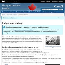 Indigenous heritage - Library and Archives Canada