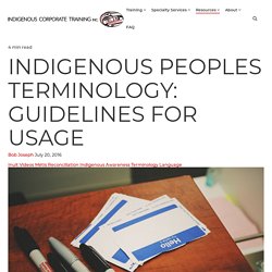 Indigenous Peoples Terminology Guidelines