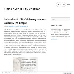 Visionary Leader who was Most Liked by People - Indira Gandhi