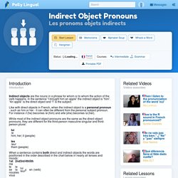Indirect Object Pronouns / Les pronoms objets indirects - Learn French with Polly Lingual
