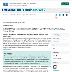 Indirect Virus Transmission in Clusters of COVID-19 (Wenzhou, China, 2020)