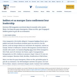 Inditex et sa marque Zara confirment leur leadership