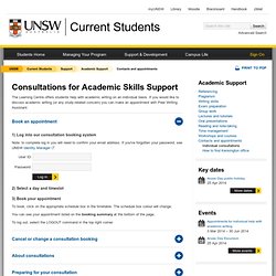 Individual Consultations for Academic Skills Support with the Learning Centre