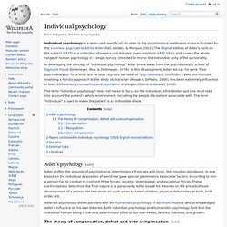 Individual psychology