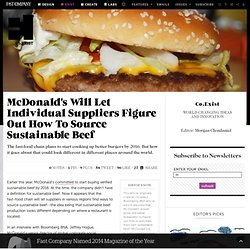 McDonald's Will Let Individual Suppliers Figure Out How To Source Sustainable Beef