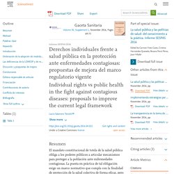 Derechos individuales frente a salud pública en la protección ante enfermedades contagiosas: propuestas de mejora del marco regulatorio vigente