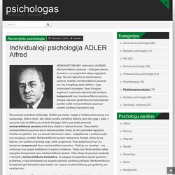 Individualioji psichologija ADLER Alfred