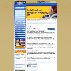 Individualized Education Plans (IEPs)