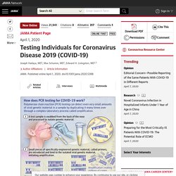 JAMA Testing Individuals for Coronavirus Disease 2019 (COVID-19)