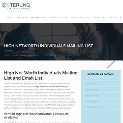 High Net Worth Individuals Mailing List