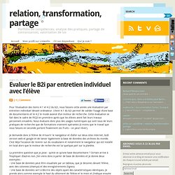 Evaluer le B2i par entretien individuel avec l’élève /  relation, transformation, partage
