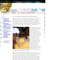 nesia : News - July - the season for Balinese tooth filing ceremonies