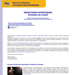 Exemples d'inductions hypnotiques - IFHE - Hypnose Classique