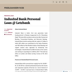 IndusInd Bank Personal Loan @ Letzbank – freeloanservices