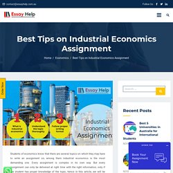 Best Way on Industrial Economics Assignment