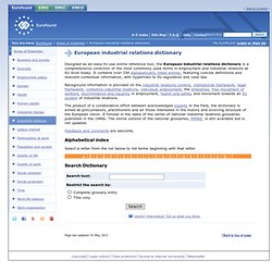 European industrial relations dictionary