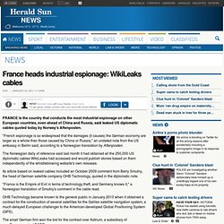 France heads industrial espionage: WikiLeaks cables