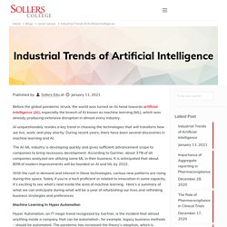 Industrial Trends in Artificial Intelligence