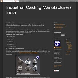 Industrial Casting Manufacturers India: Alloy steel castings exporters offer designer casting components