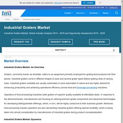 Industrial Graters Market Analysis, Opportunities, Demand and Forecast Trends 2019-2029