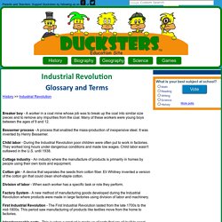 Industrial Revolution: Glossary and Terms for Kids