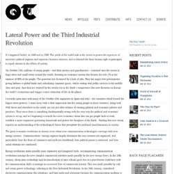Lateral Power and the Third Industrial Revolution