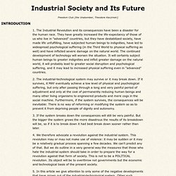 Industrial Society and Its Future