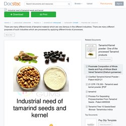Industrial need of tamarind seeds and kernel