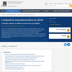 L’industrie manufacturière en 2018 - Insee Première - 1764