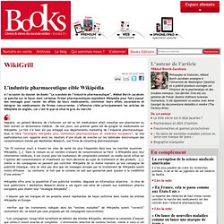 Books - L’industrie pharmaceutique cible Wikipédia