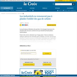 Les industriels ne renoncent pas à plaider l’utilité des gaz de schiste