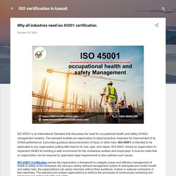 Why all industries need iso 45001 certification