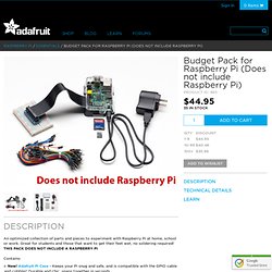 Budget Pack for Raspberry Pi (Does not include Raspberry Pi) ID: 965 - $49.95