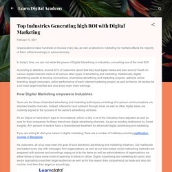 Top Industries Generating high ROI with Digital Marketing