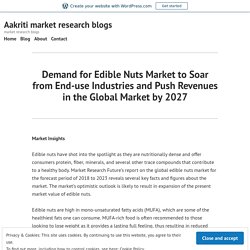 Demand for Edible Nuts Market to Soar from End-use Industries and Push Revenues in the Global Market by 2027 – Aakriti market research blogs