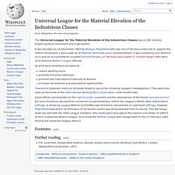 Universal League for the Material Elevation of the Industrious Classes