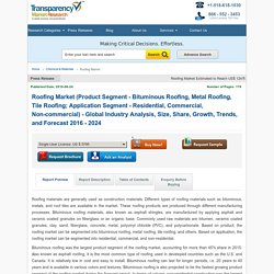 Roofing Market - Industry Analysis, Size, Share, Forecast 2016 – 2024