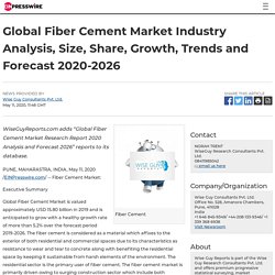 Global Fiber Cement Market Industry Analysis, Size, Share, Growth, Trends and Forecast 2020-2026