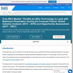 X-by-Wire Market: Global Industry Analysis, Size and Forecast, 2017 to 2027