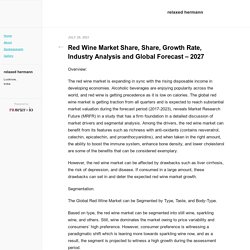 Red Wine Market Share, Share, Growth Rate, Industry Analysis and Global Forecast – 2027